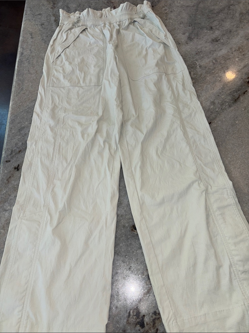 Athleta High-Rise Wide Leg Ripstop Pants, size 0